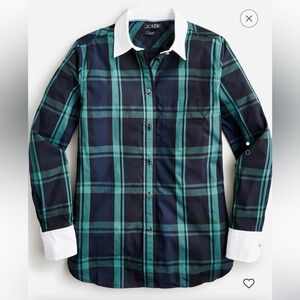 J. Crew Classic-fit poplin shirt in Black Watch Tartan